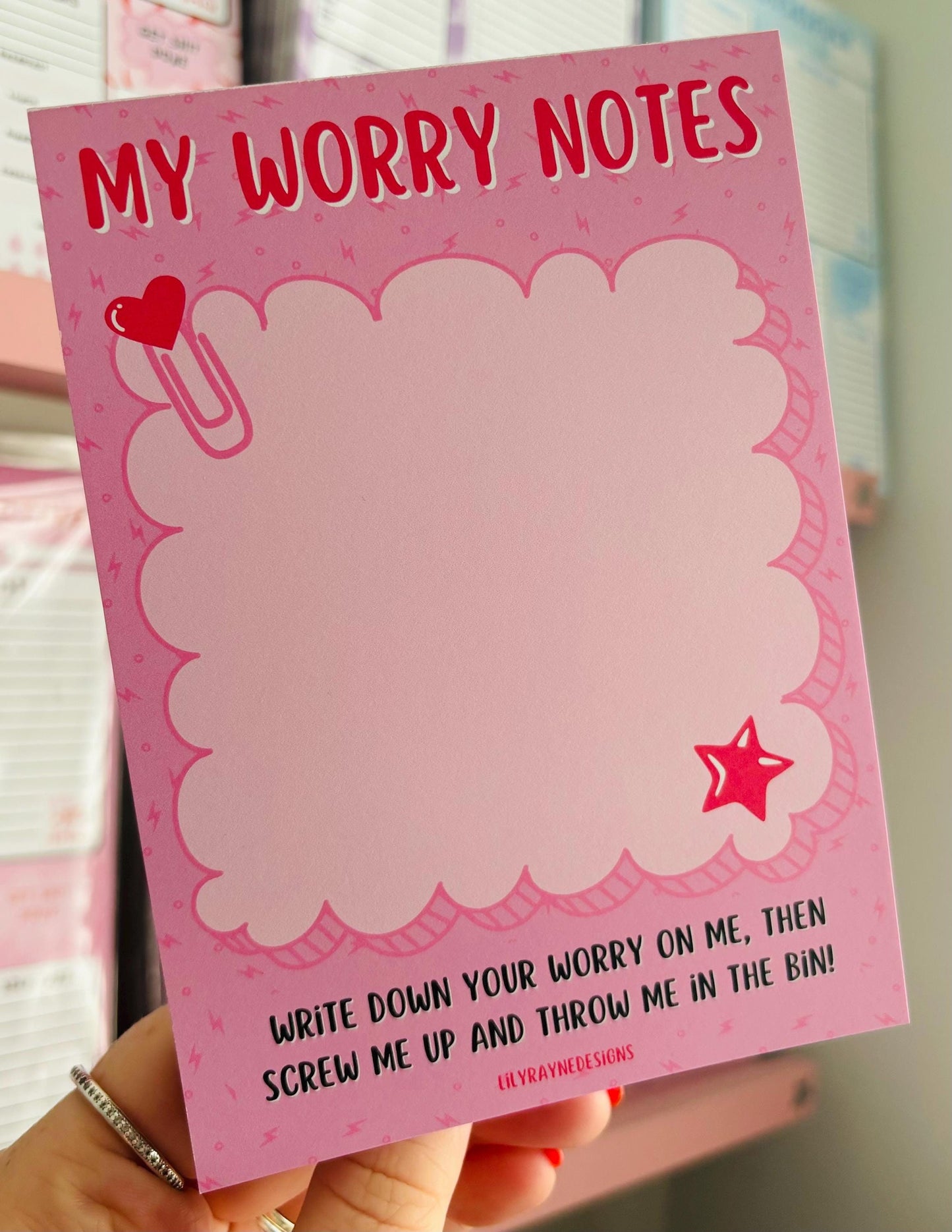 Anxiety Worry Notes Notepad