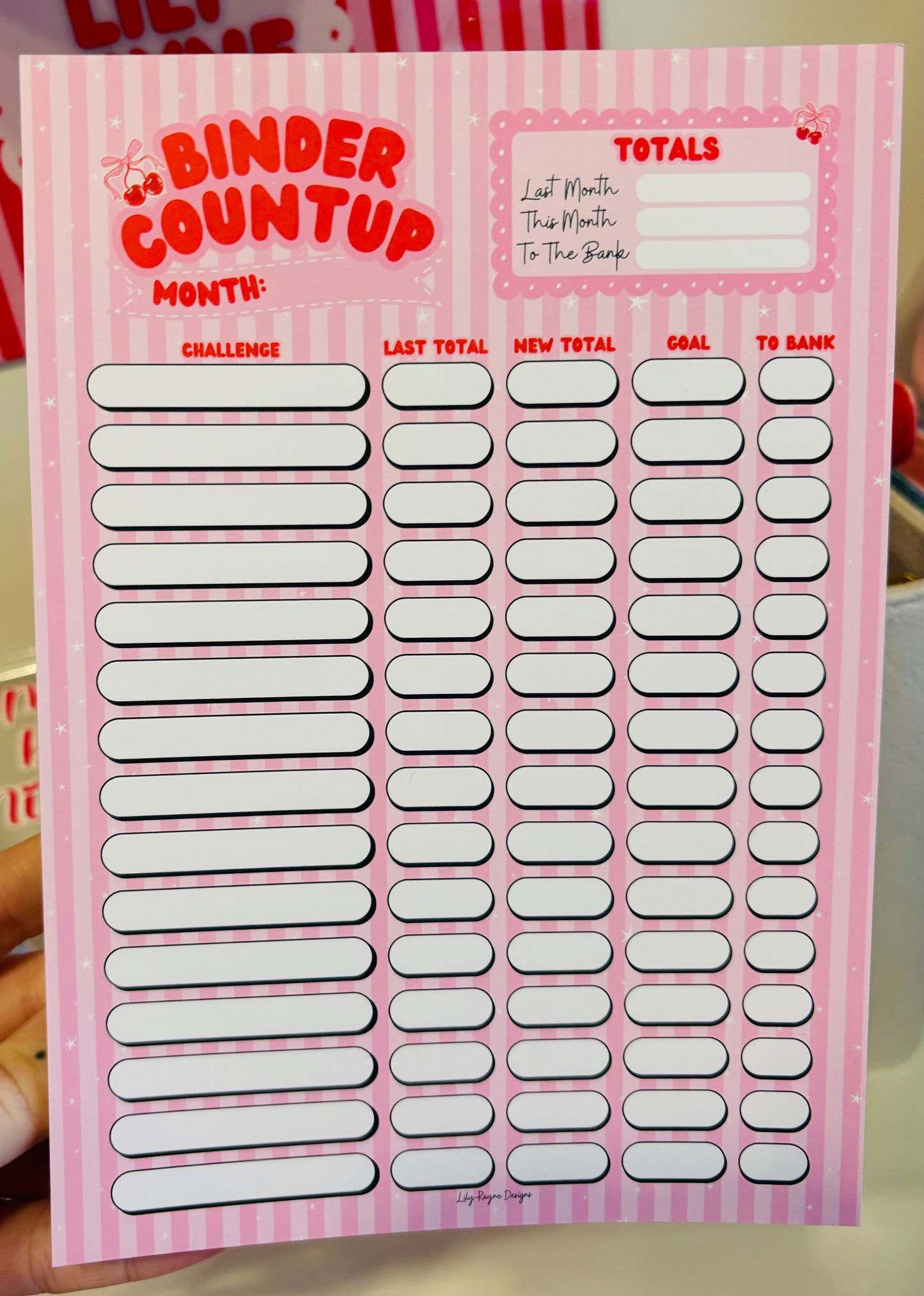 Binder Count Up Notepad