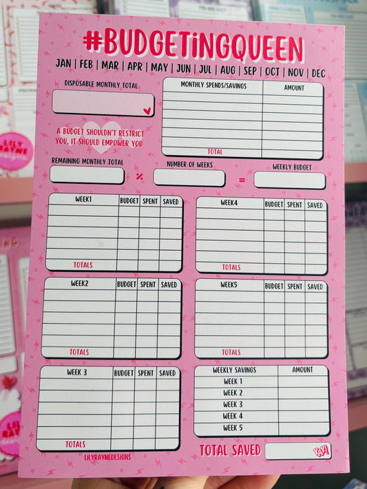 Weekly Budget Notepad #BUDGETTINGQUEEN
