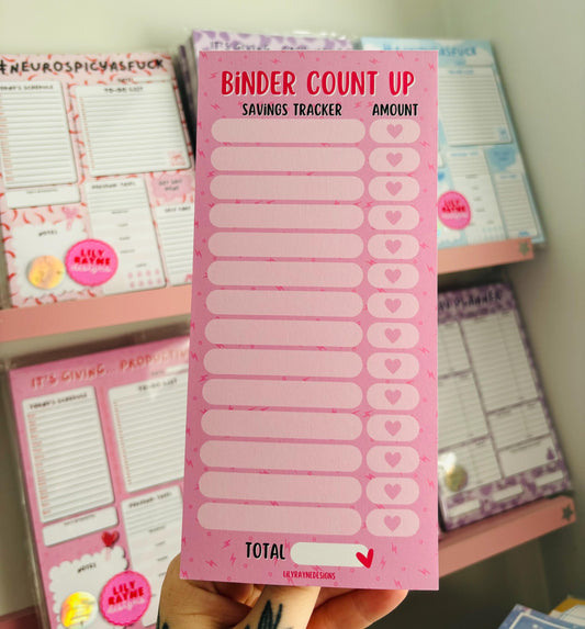 Binder Count Up Notepad