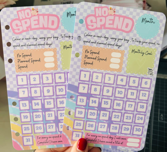 No Spend Month Saving Challenge Dashboard