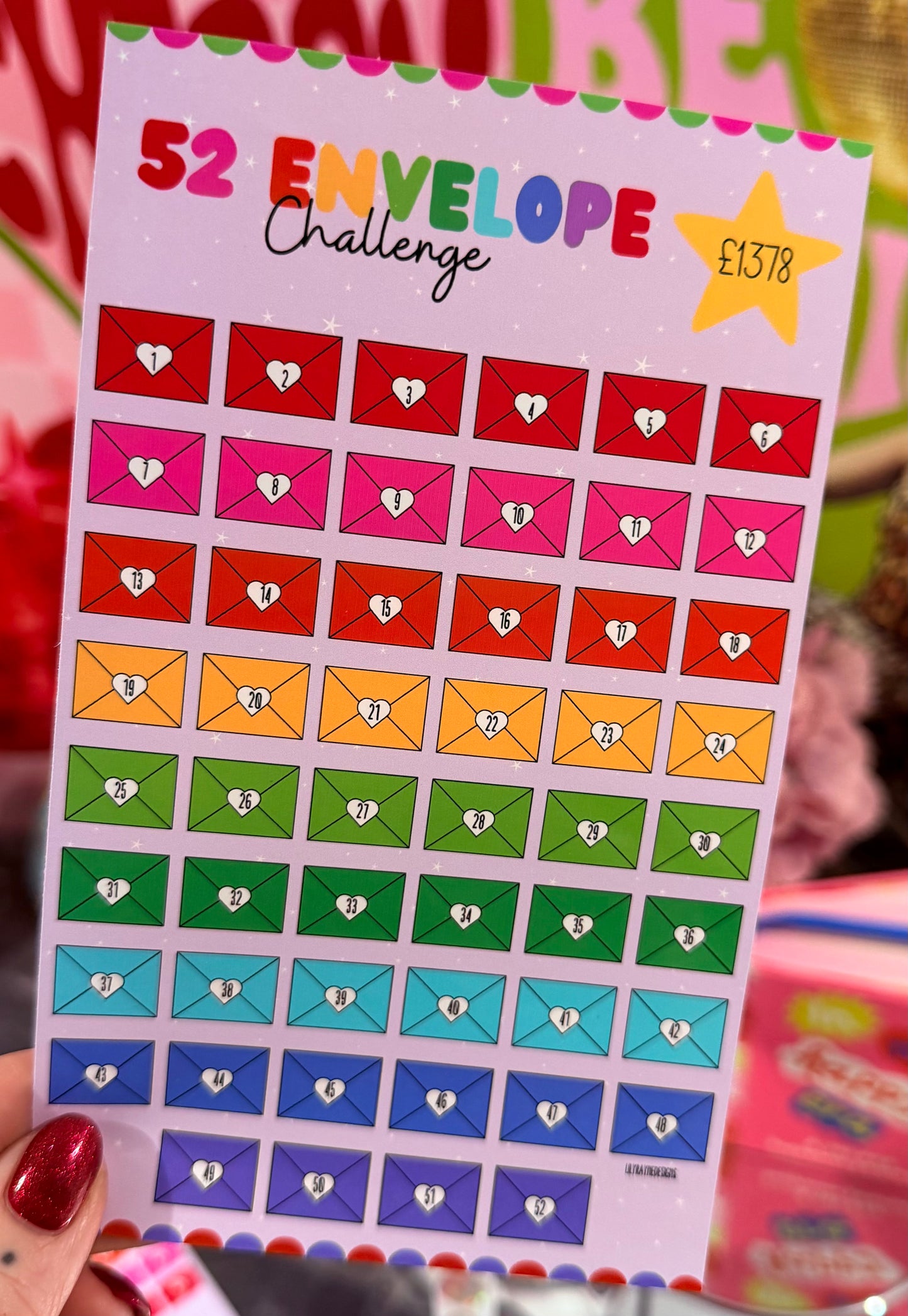 52 Envelope Saving Tin Sticker