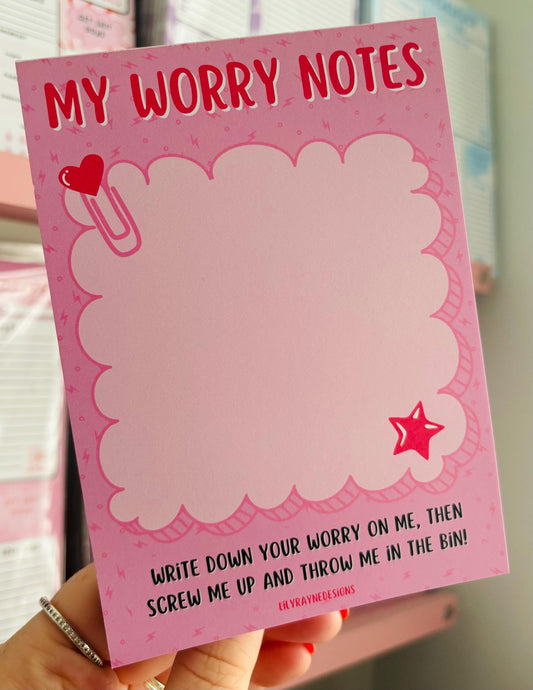 Anxiety Worry Notes A6 Notepad