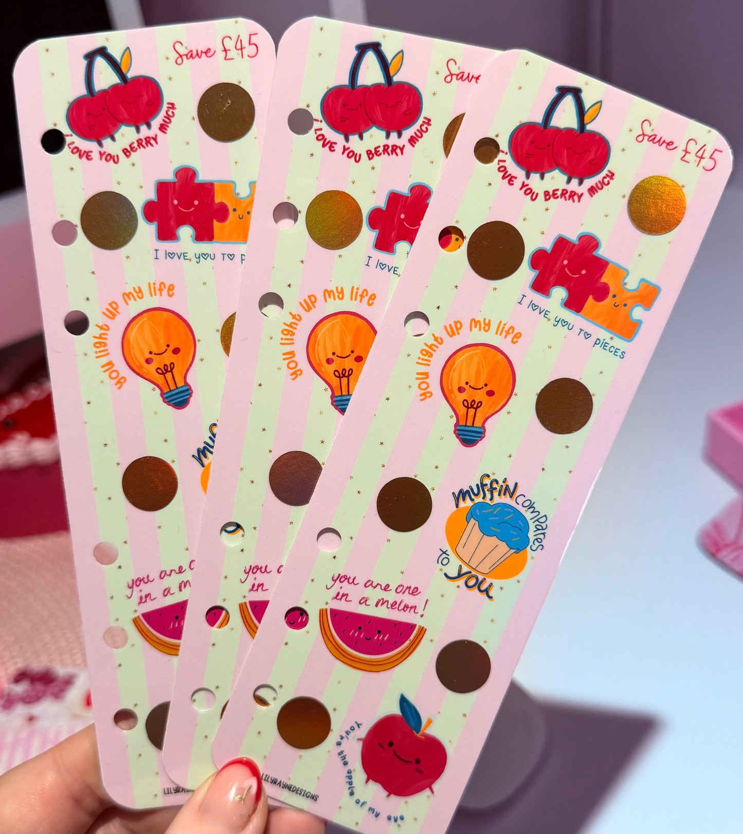 Love You Berry Much Bookmark Saving Challenge