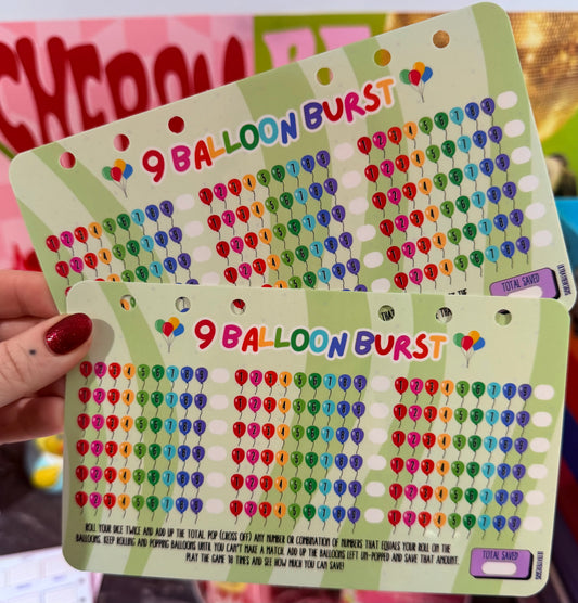 9 Balloon Burst Saving Challenge Dashboard