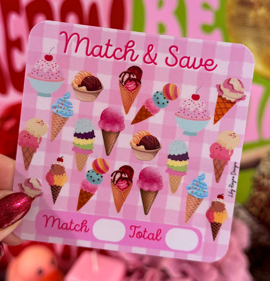 Mini Icecream Match & Save Saving Challenge