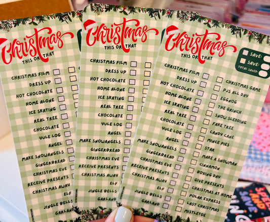 Christmas This Or That Saving Challenge