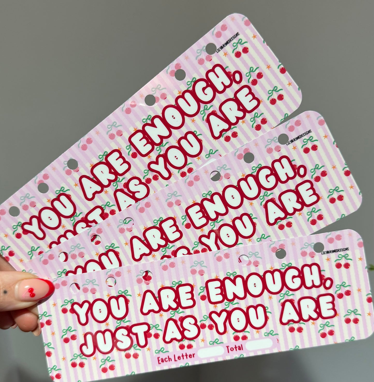 You Are Enough Bookmark Saving Challenge