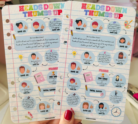 Heads Down, Thumbs Up Saving Challenge Dashboard