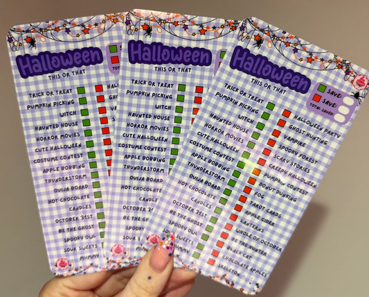Halloween This or That Saving Challenge