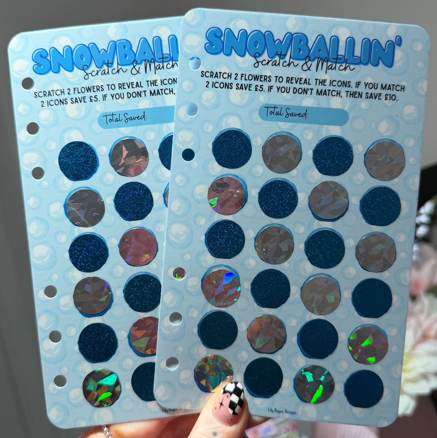 Snowballin’ Scratch & Match Saving Challenge Dashboard