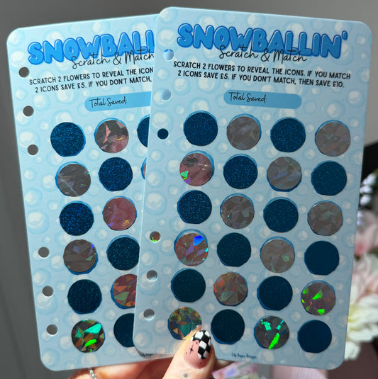 Snowballin’ Scratch & Match Saving Challenge Dashboard