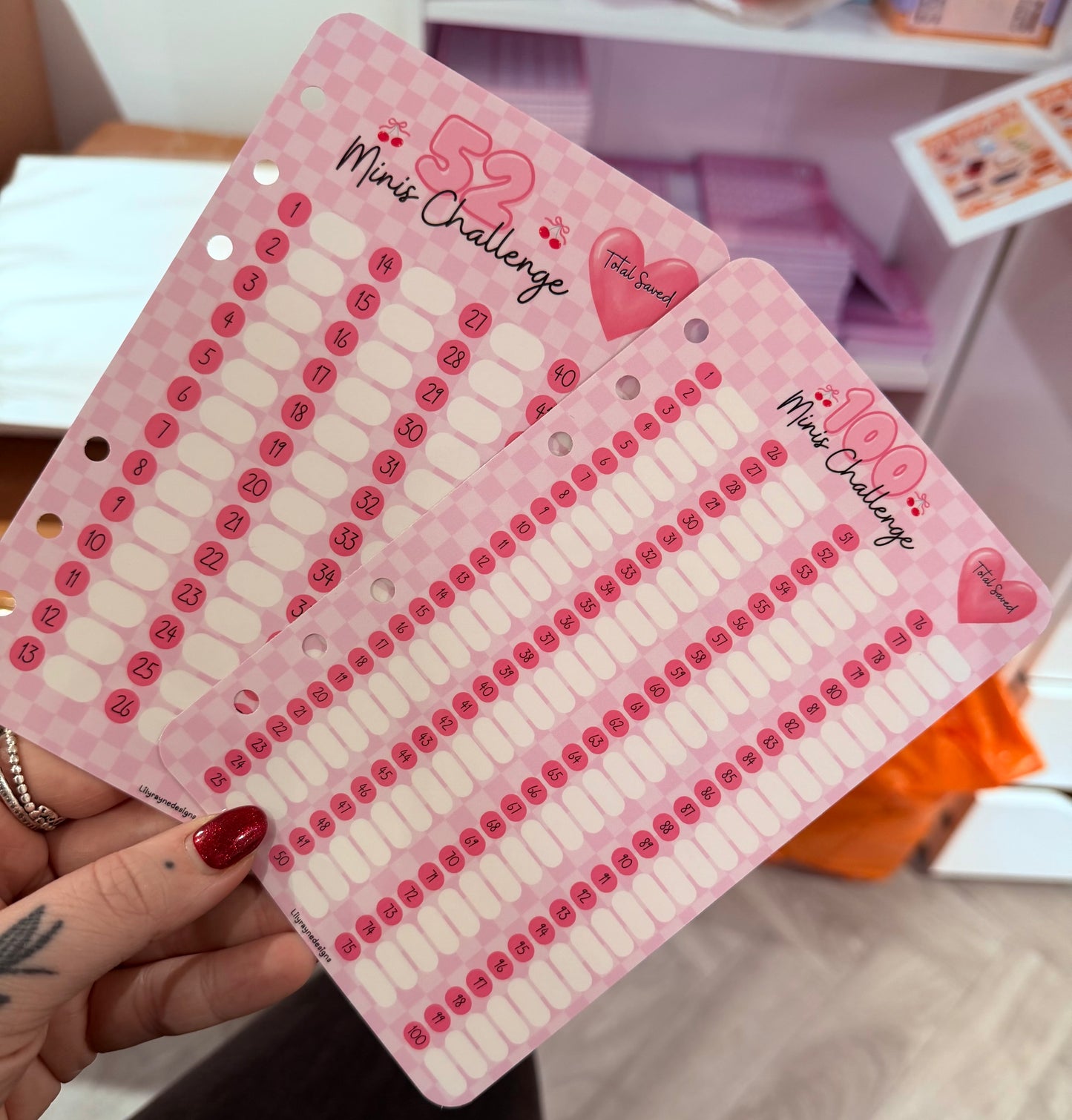 12, 52 & 100 Mini Saving Challenge Dashboard