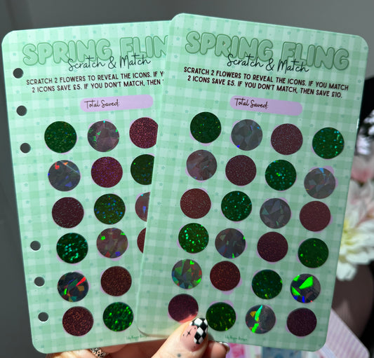 Spring Fling Scratch & Match Saving Challenge Dashboard
