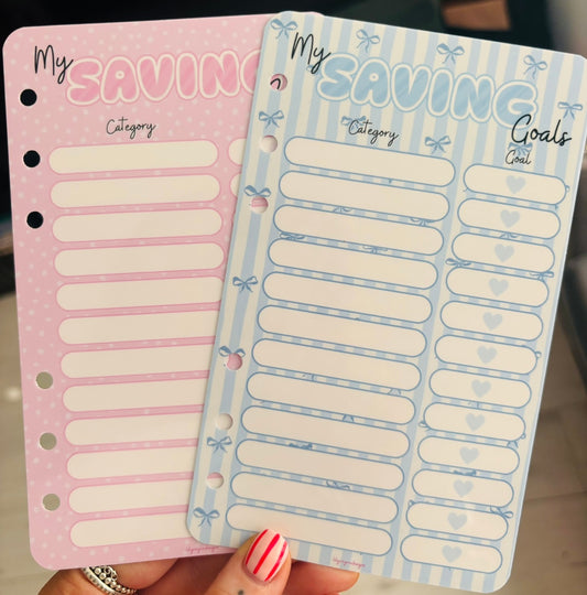 Customisable Saving Goals A6 Dashboard