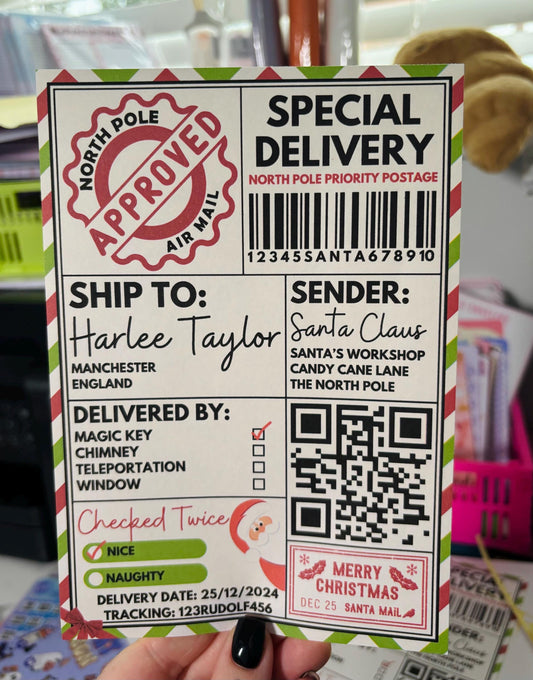 Personalised Christmas Delivery Label