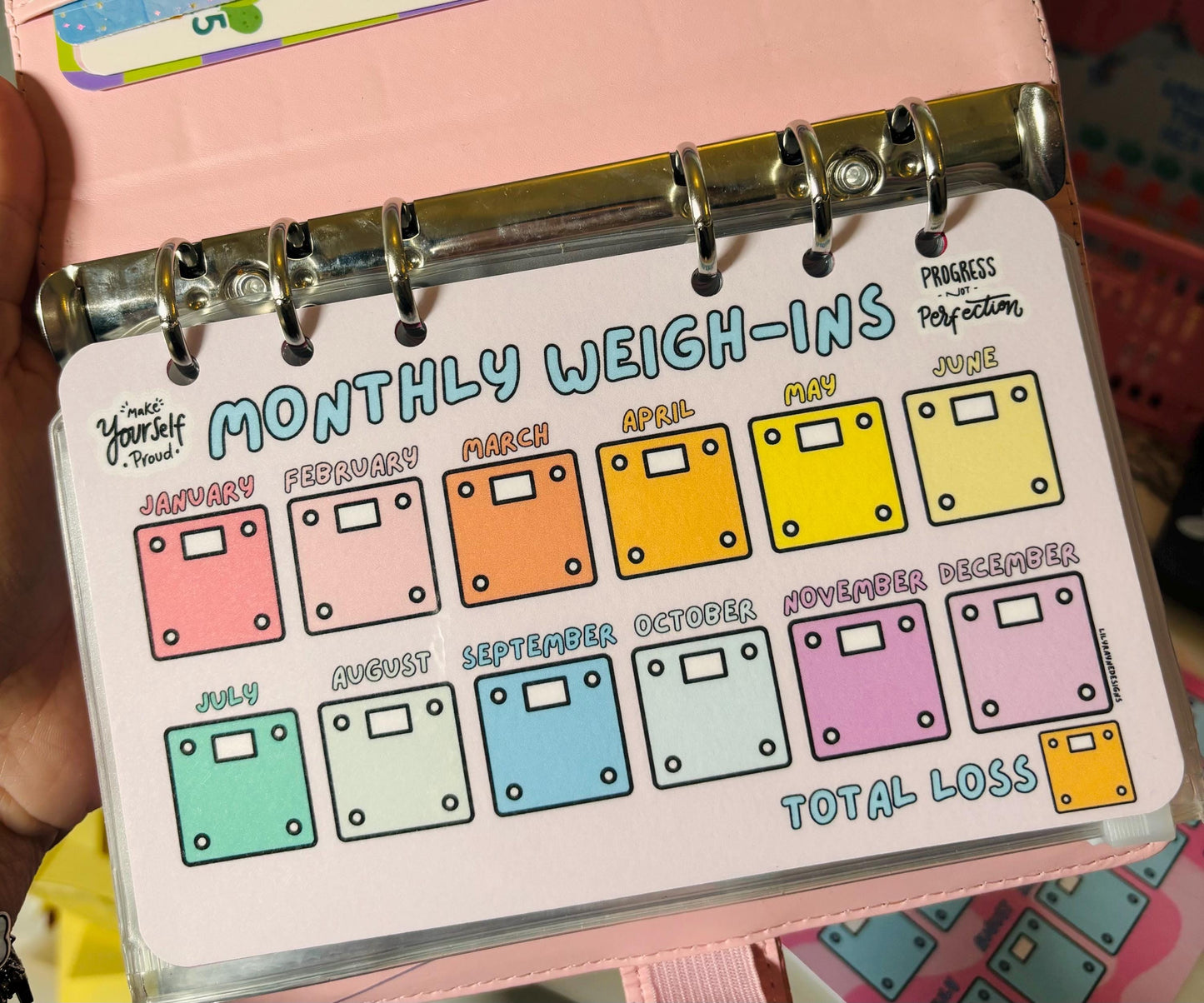 Monthly Weigh-in Tracker A6 Dashboard