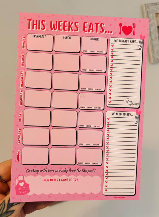 This Weeks Eats Weekly Meal Planner & Shopping List A5 Notepad